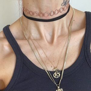 Adornmonde Suede+Rose Gold Choker